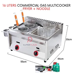 Fryer Noodle 2 x 8L Double Gas Multi Functional Cooker Gas Ventilation Deep Noodle Cooker