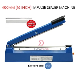 PFS-400P Element Size 5mm Blue 400mm Plastic Impulse Sealer Machine Laminated Plastic Seal Packaging Sealing