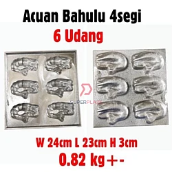 6 Udang SS Aluminium Bahulu Mould Baker Traditional Cake Mold