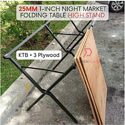 KTB plus 3 Plywood 25mm 1 Inch Night Market Foldable Table Rack Market Folding Table Stand Plywood
