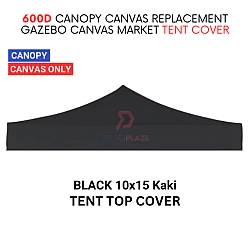 Black 10x15 Feet 600D Colorful Canopy Canvas Replacement Gazebo Canvas Market Tent Cover Only