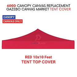 Red 10x10 Feet 600D Colorful Canopy Canvas Replacement Gazebo Canvas Market Tent Cover Only