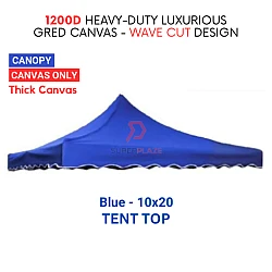 Blue Color 10x20 Feet Roof 100cm 1200D Thick Luxurious Gred Canvas Canopy Tent Top Only Canvas Replacement