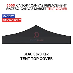 Black 8x8 Feet 600D Colorful Canopy Canvas Replacement Gazebo Canvas Market Tent Cover Only