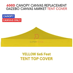 Yellow 6x6 Feet 600D Colorful Canopy Canvas Replacement Gazebo Canvas Market Tent Cover Only