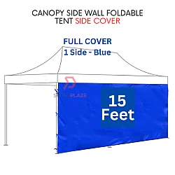 Blue 15 Feet Full Cover Canopy Side Wall Foldable Tent Side Wall Cover Rain