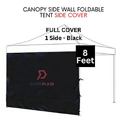 Black 8 Feet Full Cover Canopy Side Wall Foldable Tent Side Wall Cover Rain