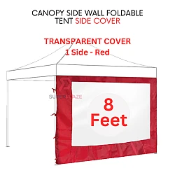 Red 8 Feet Transparent Cover Canopy Side Wall Foldable Tent Side Wall Cover Rain