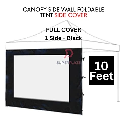 Black 10 Feet Transparent Cover Canopy Side Wall Foldable Tent Side Wall Cover Rain
