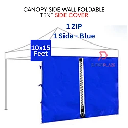 Blue 15 Feet 1 Zip Cover Canopy Side Wall Foldable Tent Side Wall Cover Rain