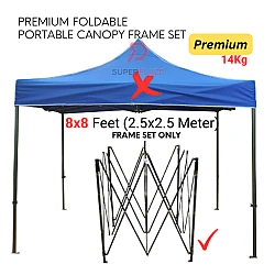Frame Set Only 8x8 Feet Premium Quality Foldable Canopy Tent Gazebo Folding Portable Tent