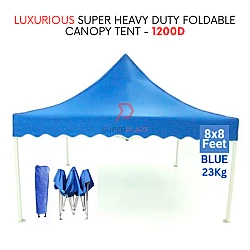 Blue 8x8 Feet Luxurious Super Heavy Duty Foldable Canopy Tent Gazebo Folding Portable Tent