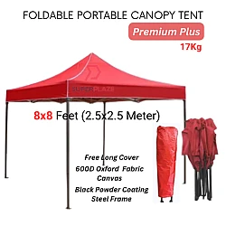 Red 8x8 Feet Premium Plus Quality Foldable Canopy Tent Gazebo Folding Portable Tent