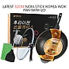 32cm Latest Non Stick Korea Wok Pan With Lid