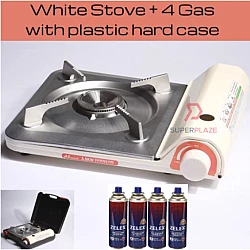 White Stove plus 4 Gas KT3500 Portable Gas Stove Ultra Slim Thin Mini Camping Gas Stove