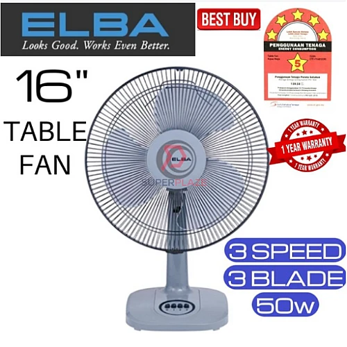 16 Inches ETF-G1620 GR Elba Table Fan Kipas Meja