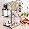 3 Tiers Full Set SUS304 Multifunction Dish Rack Pinggan Stainless Steel