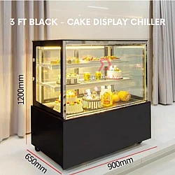 3 Feet Black Cake Display Chiller Cake Showcase Peti Sejuk Cake