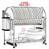 2 Tiers Full Set SUS304 Multifunction Dish Rack Pinggan Stainless Steel