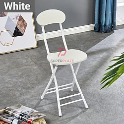 White Color Folding Chair Kerusi Solat Camping Chair Stool Study Backrest Chair