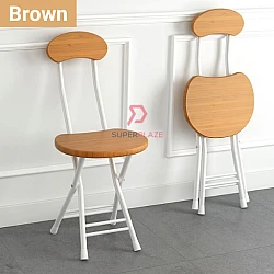 Brown Color Folding Chair Kerusi Solat Camping Chair Stool Study Backrest Chair