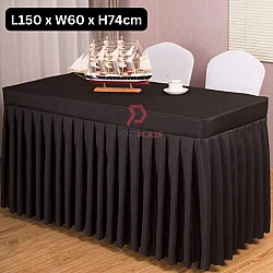 L150xW60xH74cm Black Color Table Skirting Cloth Table Cover Alas Meja
