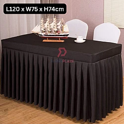 L120xW75xH74cm Black Color Table Skirting Cloth Table Cover Alas Meja