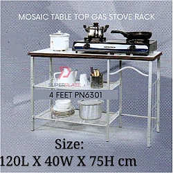 4 Feet PN6301 Multipurpose Mosaic Table Top Gas Stove Rack Cooking Table Rak Dapur