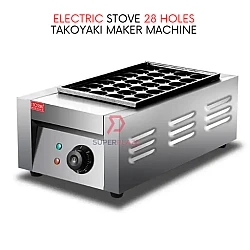 28 Holes Electric Stove Takoyaki Maker Machine Octopus Balls Fish Ball Mesin
