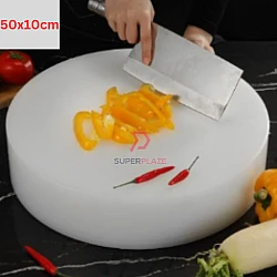 50x10cm White Polypropylene PP Round Chopping Board Papan Pemotong Plastic