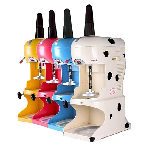 Dotted White Adjustable Commercial Ice Shaver Snow Cone Maker Ice Shaving Machine