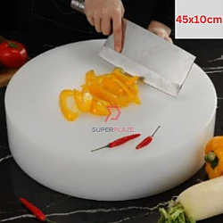 45x10cm White Polypropylene PP Round Chopping Board Papan Pemotong Plastic