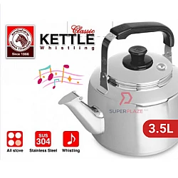 3.5 Liters Whistling Kettle Original Zebra SUS304 Classic Thick Steel Kettle