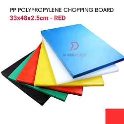 33x48x2.5cm Red Color Polypropylene PP Chopping Board Papan Pemotong Plastik Cutting Blocks