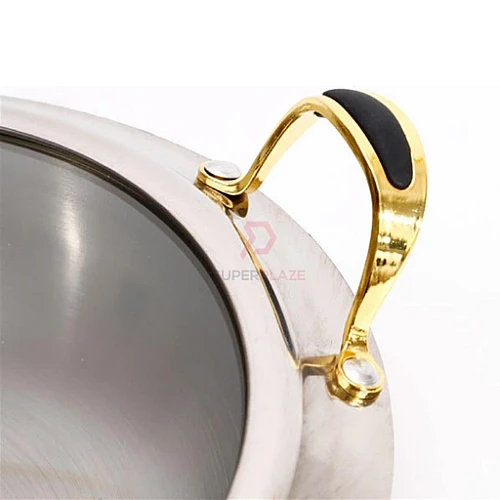 24cm Gold Royal Buffet Serving Set Stainless Steel Basket Furnace Buffet Catering