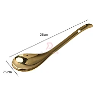 Vintage Gold Plated Serving Spoon Plus Plate Set Self Service Spoon Buffet Korean Style
