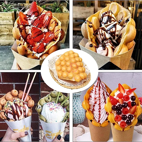 Commercial Electric Bubble Egg Waffle Baker Machine Eggettes Waffle Maker