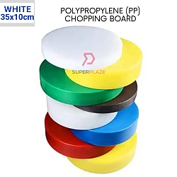 35x10cm White Polypropylene PP Round Chopping Board Papan Pemotong Plastic