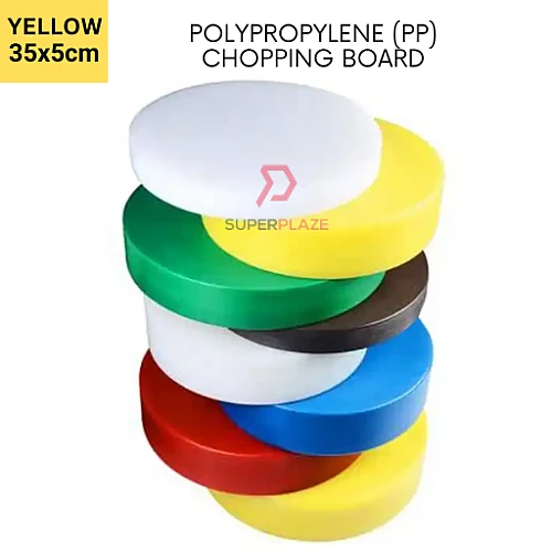 35x5cm Yellow Polypropylene PP Round Chopping Board Papan Pemotong Plastic