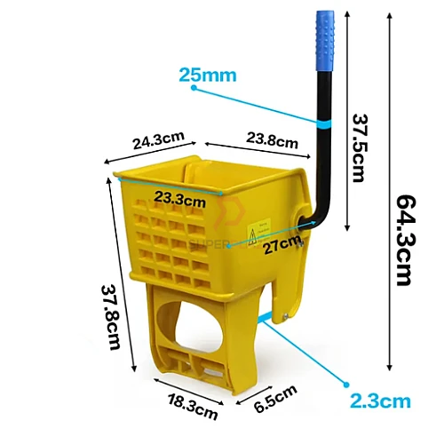 50L Double Tank Mop Wringer Cart Janitor Cleaner Housekeeping Cleaning Cart
