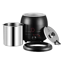 10 Liters Automatic Commercial Electric Flat Soup Kettle Soup Warmer Heating Pot Soup Serving Pot