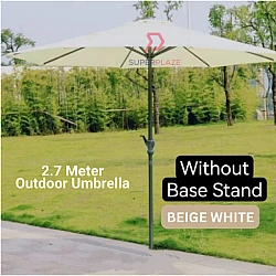 Beige White No Base 2.7 Meter Patio Garden Umbrella Outdoor Market Table Round Umbrella For Garden Pool Market
