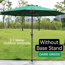 Dark Green No Base 2.7Meter Patio Garden Umbrella Outdoor Market Table Round Umbrella For Garden Pool Market
