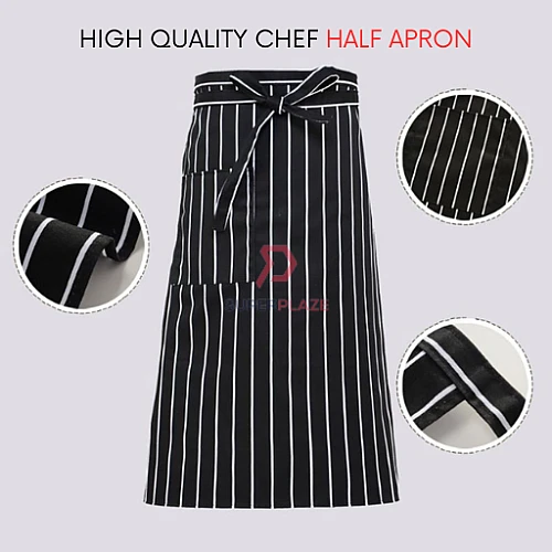 Black Stripe Half Apron High Quality Chef Apron