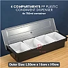 4 Compartments Pints PP Plastic Condiment Holder Seasoning Dispenser