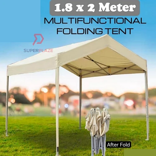 Beige White 1.8x2 Meter Folding Tent Canopy Khemah Lipat Bazaar Canopi Umbrella