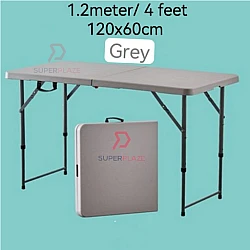 Grey 2x4 Feet Foldable Banquet Table Portable Briefcase Exhibition Folding Picnic Market Table