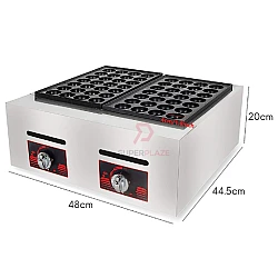 56 Holes Gas Dual Takoyaki Cooker Stove Double Head Takoyaki Maker Machine Fish Ball Octopus Ball