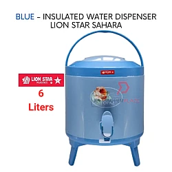 Blue 6 Liters Lion Star Sahara Drink Jar Beverage Dispenser Hot Cold Water Storage Insulated Container
