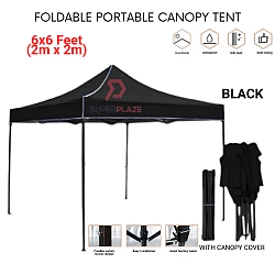 Black 6x6 Feet Folding Canopy Tent Kanopi Bazar Pasar Malam Payung Niaga Khemah Folding Tent